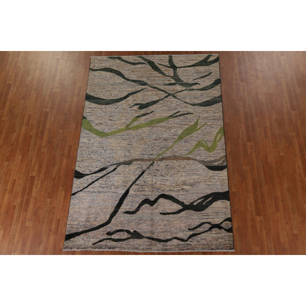 Rug Source Outlet HandKnotted Wool Ombre Area Rug in Gray/Green Perigold